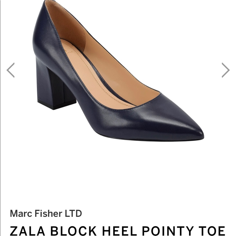 Marc Fisher LTD ZALA BLOCK HEEL POINTY TOE PUMP - Black 6.5
